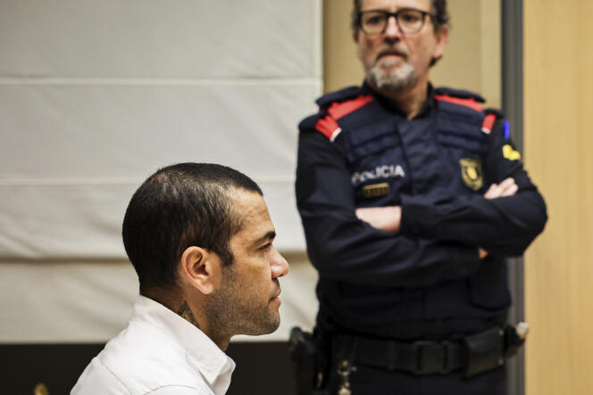 Footballer Dani Alves, during his trial in Barcelona, ​​February 5, 2024.