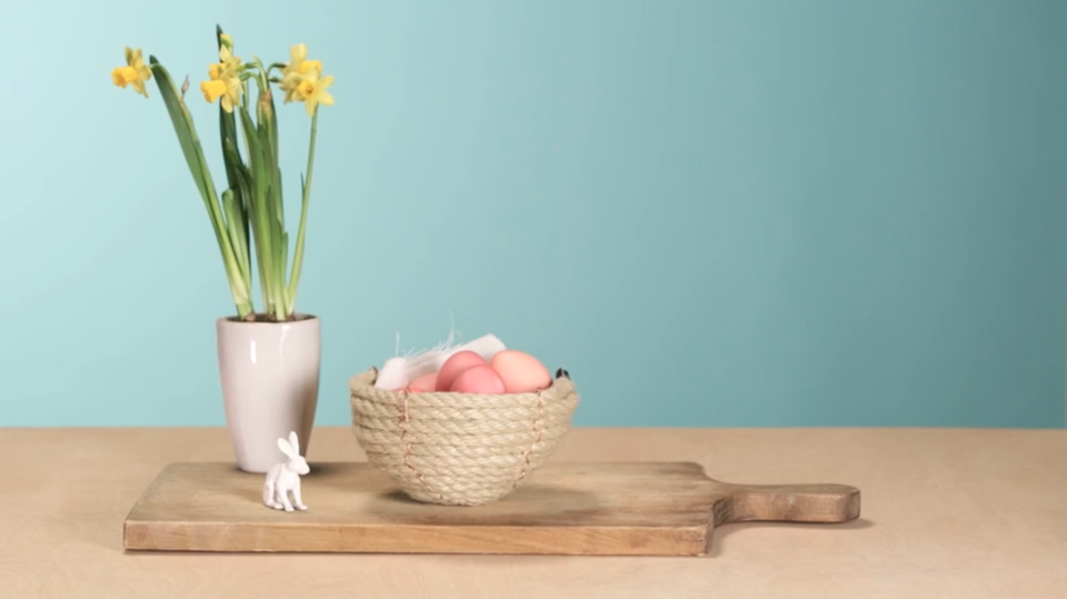 DIY craft idea: This Easter basket made of cord will enchant your Easter