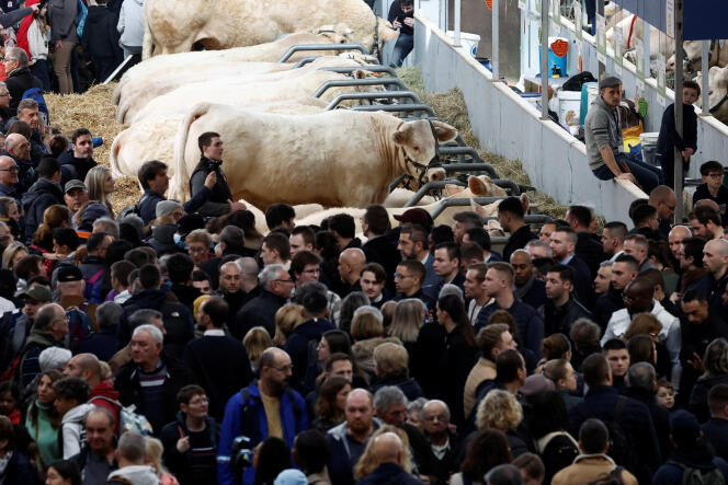 People attend the International Agricultural Show at the Porte de Versailles exhibition center in Paris, France, February 27, 2024. 