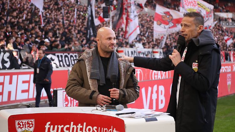 Loyal supporter of VfB: Christian Jungwirth at the home game in Stuttgart.