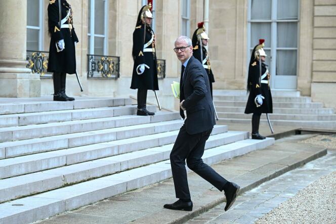 The Minister Delegate for Foreign Trade, Franck Riester, at the Elysée, in Paris, March 11, 2024.