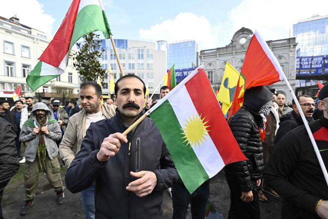 A gathering of the Kurdish community, in Brussels, March 25, 2024.