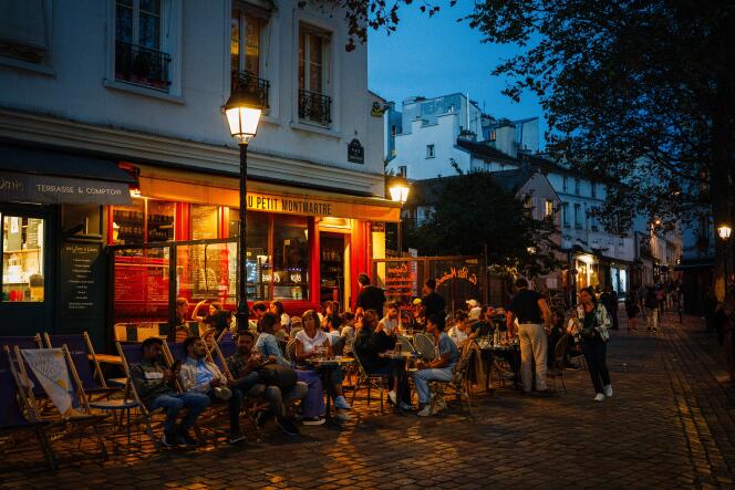 The terrace of a restaurant, in Paris, October 11, 2023. 