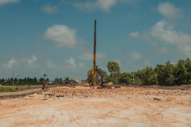 Construction site of the new highway leading to Georgetown, February 4, 2024.