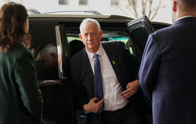 Benny Gantz, before a meeting with the American Secretary of State, Antony Blinken, on March 5, 2024 in Washington. 