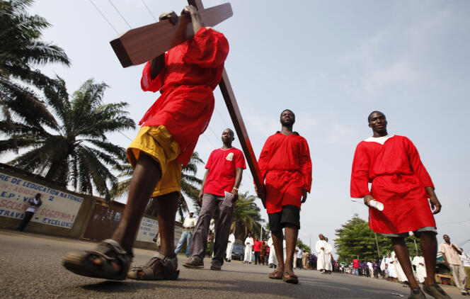 A Catholic procession in Abidjan in April 2012.