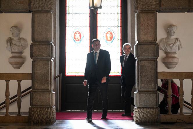 Portuguese Luis Montenegro, leader of the Democratic Alliance (AD) and new prime minister, before a meeting with President Marcelo Rebelo de Sousa, at Belem Palace, in Lisbon, March 18, 2024.