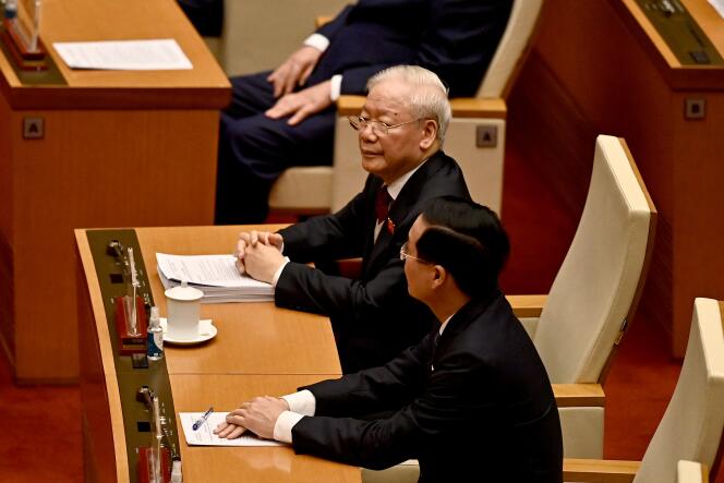 General Secretary of the Vietnamese Communist Party Nguyen Phu Trong at the National Assembly in Hanoi on January 15, 2024.
