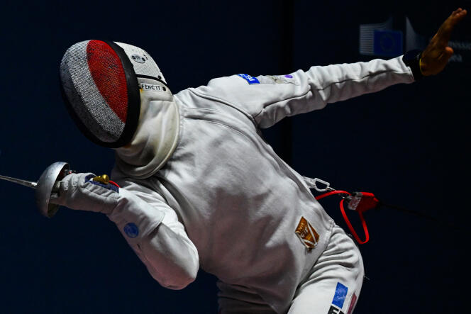 Frenchman Romain Cannone during the fencing world championships on July 29, 2023 in Milan. 