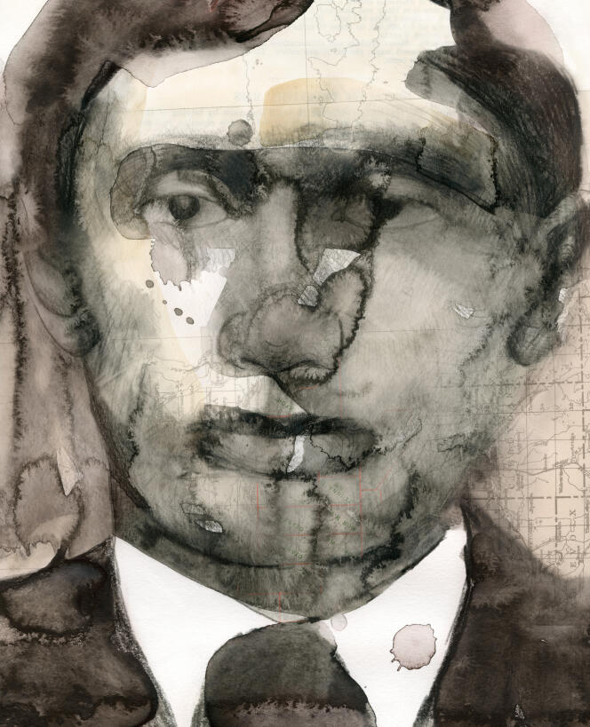 “Vladimir Putin”, by Audrey Bernstein.  Collage, pigment print (94x76cm), 2019. 