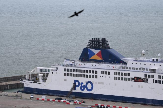 A P&O Ferries boat in the port of Dover, United Kingdom, May 3, 2022. 
