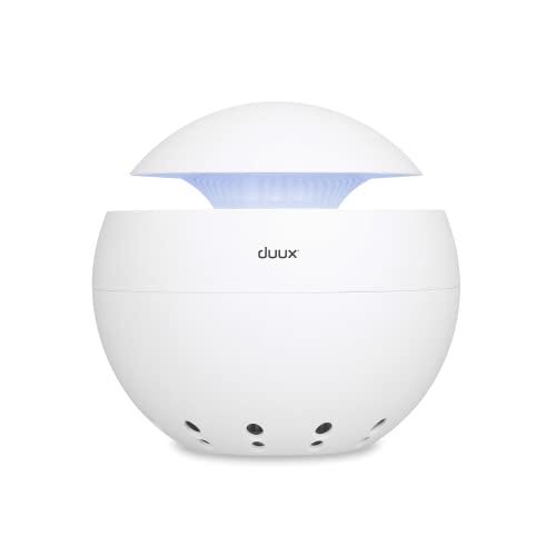 Image of Duux Sphere Air Purifier with Filter - Air Filter for Home and Bedroom - Compatible with Essential Oils - Room Air Filter with LED Lights and USB Port (White)