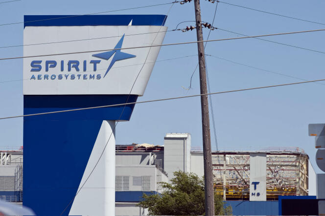 The Spirit AeroSystems sign on April 15, 2012, in Wichita, Kansas. 