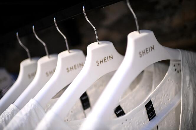 In a pop-up store of the Chinese fashion brand Shein, in Paris, May 4, 2023.