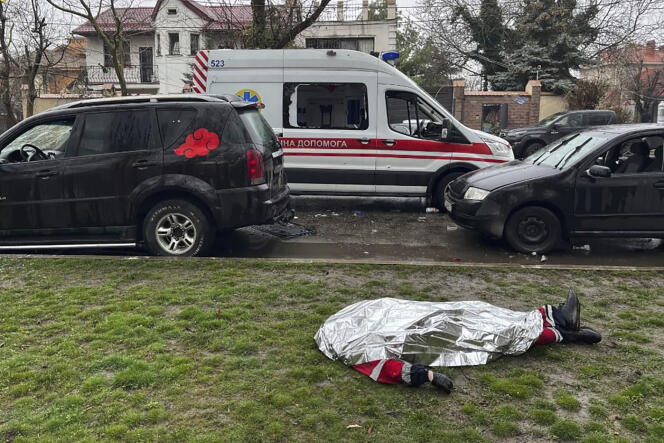 After a Russian missile attack, in Odessa, Ukraine, March 15, 2024.  