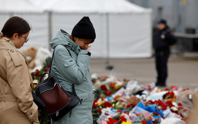 At the memorial in tribute to the victims of the Crocus City Hall attack, near Moscow (Russia), March 29, 2024. 