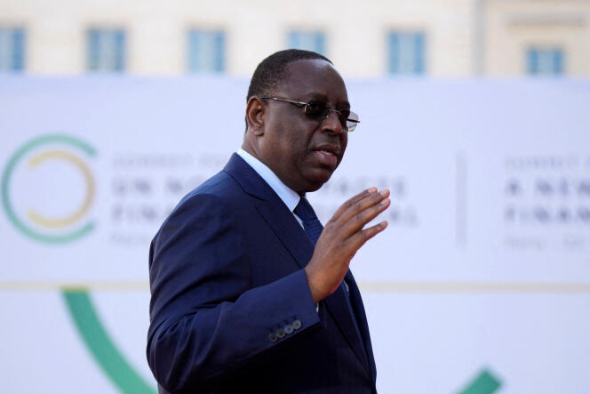 Senegalese President Macky Sall at the Summit for a new financial pact, in Paris, June 23, 2023.