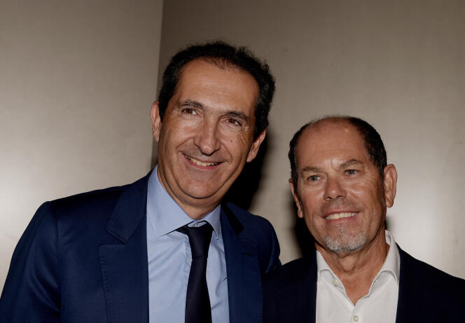 Patrick Drahi, the owner of Altice, and his former partner Armando Pereira, in Paris, October 9, 2018. 