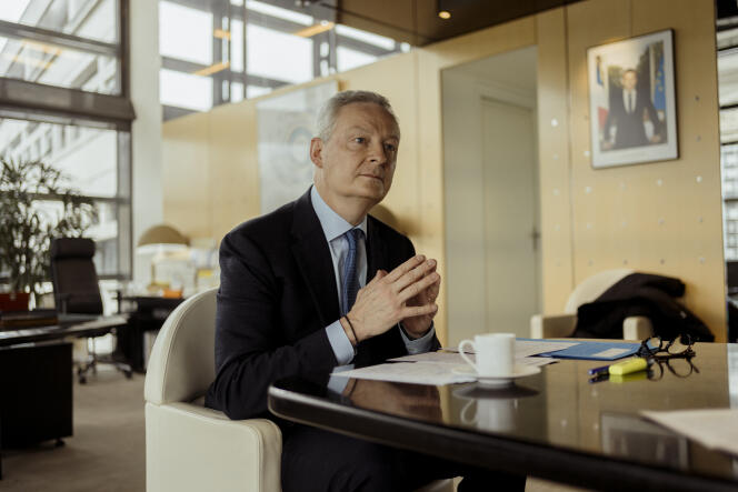Bruno Le Maire, Minister of Economy and Finance in his office in Bercy, Paris, March 5, 2024.