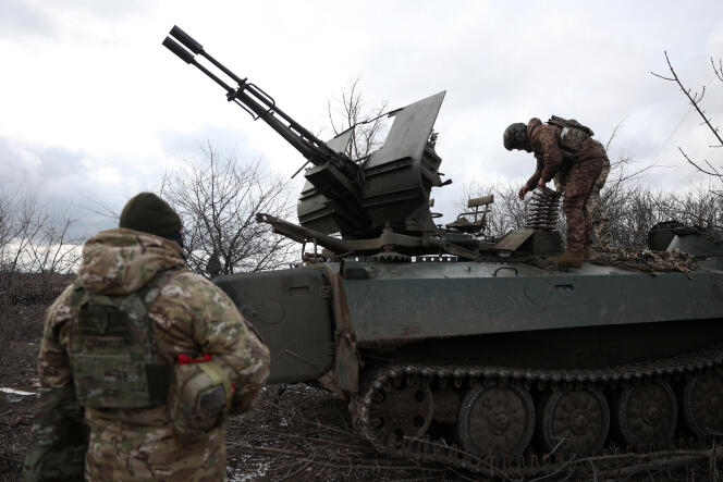 Ukrainian anti-aircraft forces, in the Donetsk region (Ukraine), February 20, 2024.