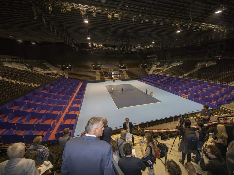 View of the court of the new hall.