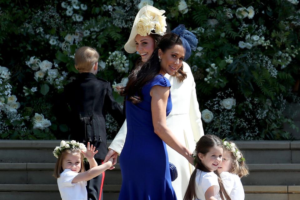 Duchess Catherine, Princess Charlotte, Jessica Mulroney with their daughter Ivy Mulrones, Florence van Cutsem