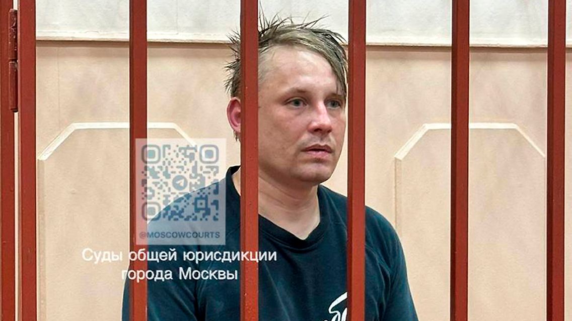 Konstantin Gabow bei einer Gerichtsverhandlung in Moskau.