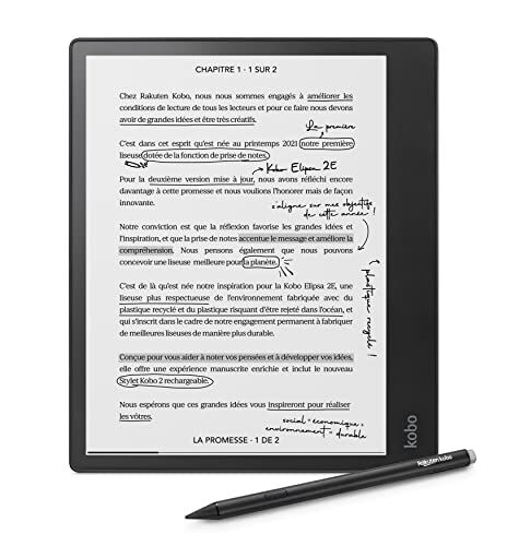 Image of Kobo Elipsa 2E |  E-reader |  10.3” Anti-Glare Touchscreen with ComfortLight Pro |  Included Stylus 2 |  Adjustable Brightness |  WiFi |  Carta E Ink Technology |  32GB
