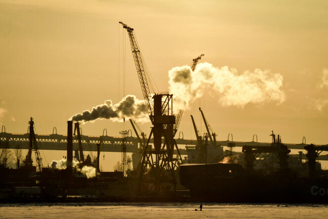 The port of Saint Petersburg (Russia), February 10, 2024. 