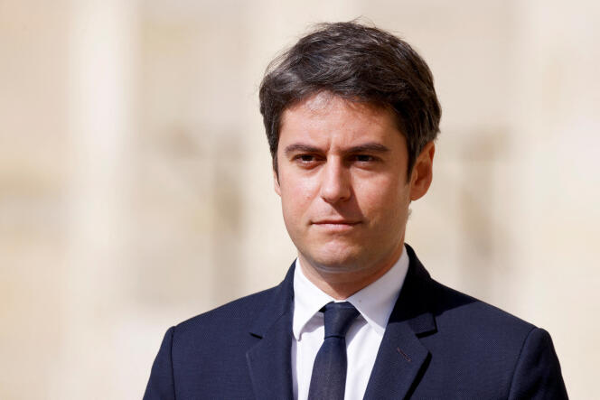 Prime Minister Gabriel Attal at Les Invalides in Paris on March 20, 2024.