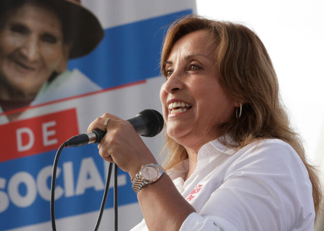 The President of Peru, Dina Boluarte, in Lima, February 22, 2024.
