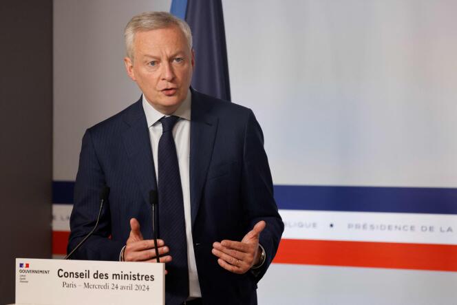 The Minister of Economy and Finance, Bruno Le Maire, in Paris, April 24, 2024. 