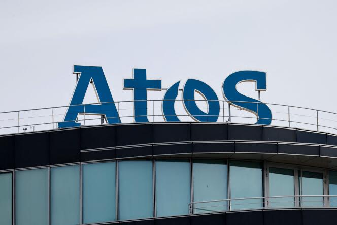 The headquarters of the French information technology multinational ATOS, in Bezons, near Paris, April 26, 2024.