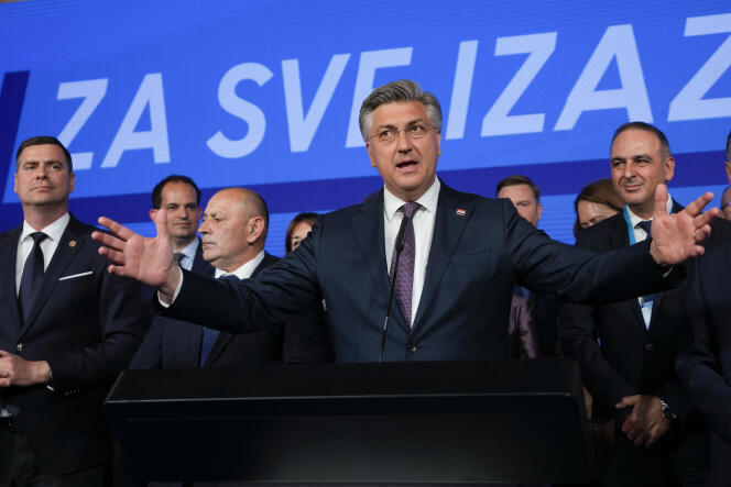 Outgoing Prime Minister Andrej Plenkovic in Zagrebn on April 18, 2024.
