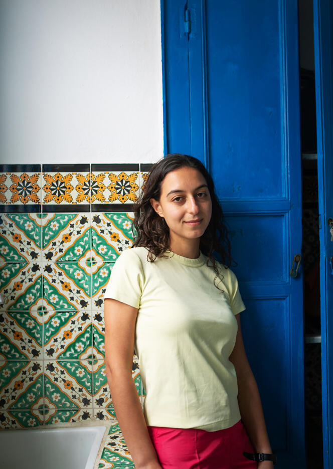 Sarah Ben Romdane, in Mahdia (Tunisia), in her great-grandfather's house, in 2021.